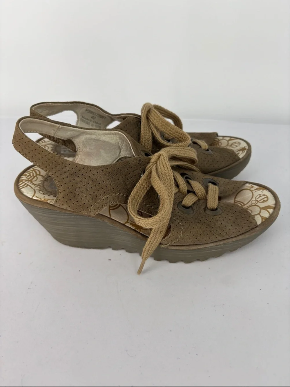 Fly London perforated suede